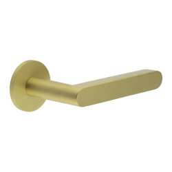 CRES by Frelan Satin Brass Fixed Dead Door Handles on Round Rose - CR-101 Range