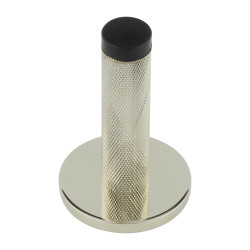 Burlington by Frelan Knurled Projection Door Stop on Plain Rose - 76mm Projection - Polished Nickel