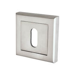 Altro Square Escutcheon - 52 x 52mm - Keyhole - Satin Chrome