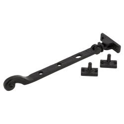 Olde Forge Tudor Casement Window Stay - 8"/200mm Length - Antique Black Iron