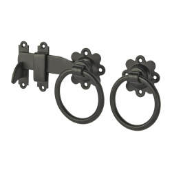 GateMate Heavy Duty Ring Gate Latch - 150mm Throw - Black Galvanised
