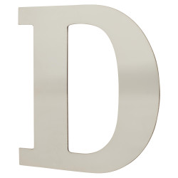 Rutland Frontier Collection 75mm Concealed Self Adhesive Door Letter - D - Polished Nickel