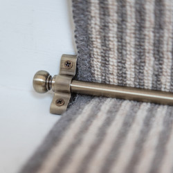 Altro Stair Rod with Round Bulb Finials - 900mm Length - Antique Brass