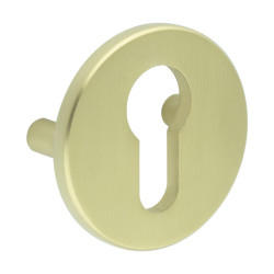 CRES by Frelan Bolt Fix Security Escutcheon - 52mm Diameter - Euro - Satin Brass