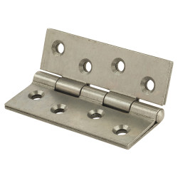 Double Pressed Steel Hinge - 102 x 73 x 4mm - Self Colour Steel - Pair