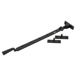 Olde Forge Square Casement Window Stay - 12"/300mm - Smooth Black