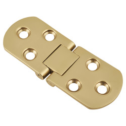 Counter Flap Cabinet Hinge - 80 x 30 x 2.5mm - Polished Brass - Pair