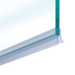 Bohle Clear PVC Shower Seal - Bottom Wipe Seal with Deflector - Suits 6-8mm Glass