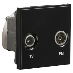 Knightsbridge 1 Gang TV + FM/DAB Outlet Diplexer Euro Module - Black