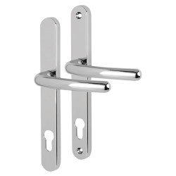 Fab & Fix Balmoral uPVC Multipoint Door Handle - 92mm c/c - Bright Chrome