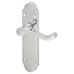 Touchpoint Polished Chrome Victorian Summer Scroll Latch Door Handles - 168 x 40mm