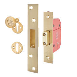 UNION 2100S StrongBOLT BS3621:2007 5 Lever Deadlock - 81mm Case - 57mm Backset - Polished Brass