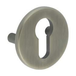CRES by Frelan Bolt Fix Security Escutcheon - 52mm Diameter - Euro - Antique Brass