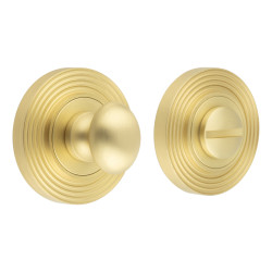 Burlington by Frelan Inner 1 Turn & Release with Reeded Rose - 47mm Diameter - Satin Brass