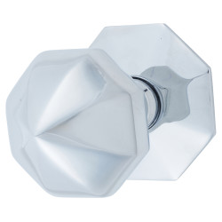 Heritage Brass by M Marcus Octagonal Centre Door Knob - 66mm Rose Diameter - Polished Chrome