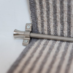 Altro Lines Stair Rod with Fluted Finials - 900mm Length - Satin Nickel