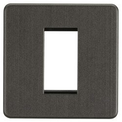 Knightsbridge 1 Gang 1 Module Euro Screwless Faceplate - Smoked Bronze