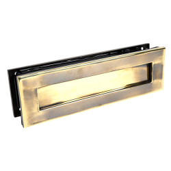 From The Anvil Traditional Letter Plate - 315 x 92mm - Door Thickness 42-72mm - Aged Brass