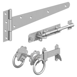 GateMate Medium Duty Side Gate Kit with Ring Gate Latch - 450mm - Bright Zinc Plated