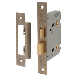 Touchpoint Contract Bathroom Lock - 76mm Case - 57mm Backset - Antique Brass