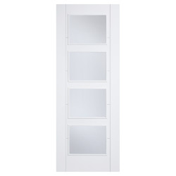 LPD Vancouver 4 Light Clear Glazed Primed Solid Internal FD30 Fire Door - 1981 x 838 x 44mm - White