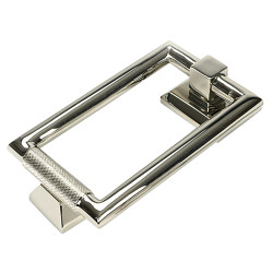 From The Anvil Brompton Rectangular Knurled Door Knocker - 145 x 90mm - Polished Nickel