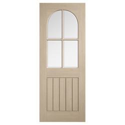 LPD Mexicano Arched 4 Light Clear Bevelled Glazed Pre-Finished Solid Internal Door - 1981 x 686mm - Blonde Oak