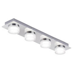 Forum Spa Amalfi 28W 4 Light Flush LED Bathroom Ceiling Light Bar - IP44 - 4000K Cool White - Chrome