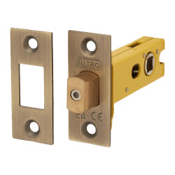 Altro 8mm Tubular Bathroom Deadbolt - 76mm Case - 57mm Backset - Square - Antique Brass