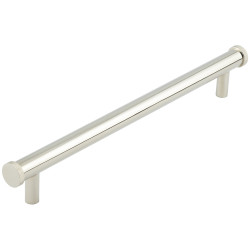 Hoxton by Frelan Thaxted 15mm Knurled T-Bar Cabinet Pull Handle - 224mm c/c - Polished Nickel