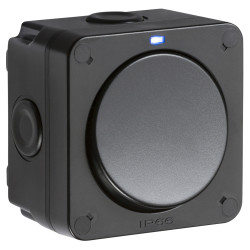 Knightsbridge 20AX IP66 1 Gang 2 Way Outdoor Weatherproof Switch with LED - Black