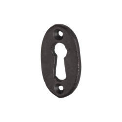 Olde Forge Oval Escutcheon - 47 x 29mm - Keyhole - Antique Black Iron