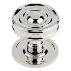Burlington by Frelan Bloomsbury Ringed Mortice Door Knob - 65mm Rose Diameter - Polished Nickel