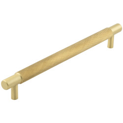 Hoxton by Frelan Taplow 18mm Knurled T-Bar Cabinet Pull Handle - 224mm c/c - Satin Brass
