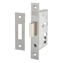 Nemef 9600 Narrow Style Euro Deadlock - 60mm Case - 45mm Backset - Satin Stainless Steel