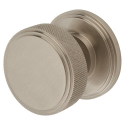Hampstead Satin Nickel Knurled Mortice Door Knob - 62mm Rose Diameter - Riley Range