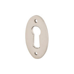 Olde Forge Oval Escutcheon - 56 x 33mm - Keyhole - Polished Nickel