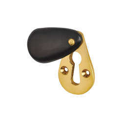 Olde Forge Plain Teardrop Escutcheon - 48 x 29mm - Keyhole - Ebony/Brass
