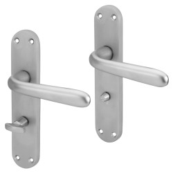 Touchpoint Satin Chrome Bathroom Door Handles - Arezzo Range - 182 x 39mm