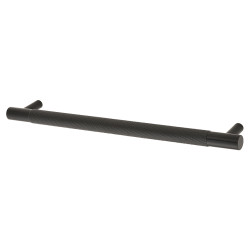 Alexander & Wilks Brunel 12mm Knurled T-Bar Cabinet Pull Handle - 192mm Centres - Matt Black