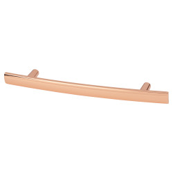 Altro 14mm Curved T-Bar Cabinet Pull Handle - 76mm Centres - Bright Copper