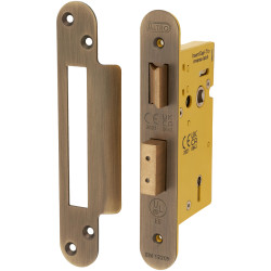Altro Architectural 3 Lever Sashlock - 65mm Case - 44mm Backset - Radius - Antique Brass