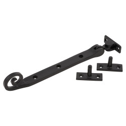 Olde Forge Curly Tail Casement Window Stay - 8"/200mm Length - Smooth Black