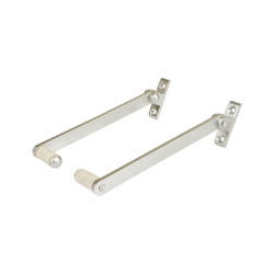 Roller Arm Fanilight Stay - 150mm Length - Satin Aluminium - Pair