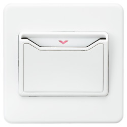 Knightsbridge 32A 1 Gang Screwless Flat Plate Key Card Switch - Matt White