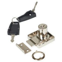 Cylinder Deadbolt Drawer Lock - 18 x 22mm - Keyed to Differ - Nickel Plated