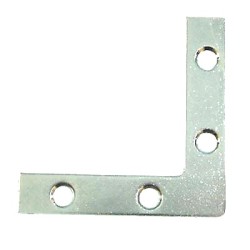 Flat Angle Corner Bracket - 63 x 63 x 15mm - Zinc Plated - Pack of 10