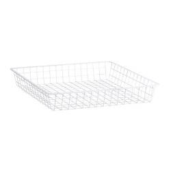 elfa Top Track System - Click In Shallow Wire Basket for Gliding Frame - 527 x 527 x 85mm - White