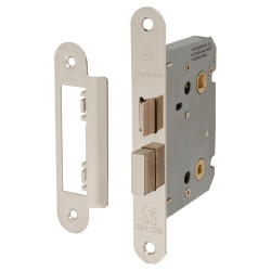 Touchpoint Contract Bathroom Lock - 76mm Case - 57mm Backset - Radius - Polished Nickel