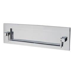 Postal Knocker Letter Plate - 254 x 78mm - Polished Chrome